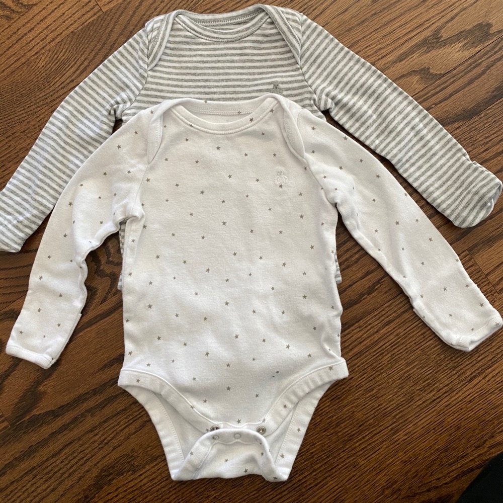 3-6M babyGap long sleeve onesies